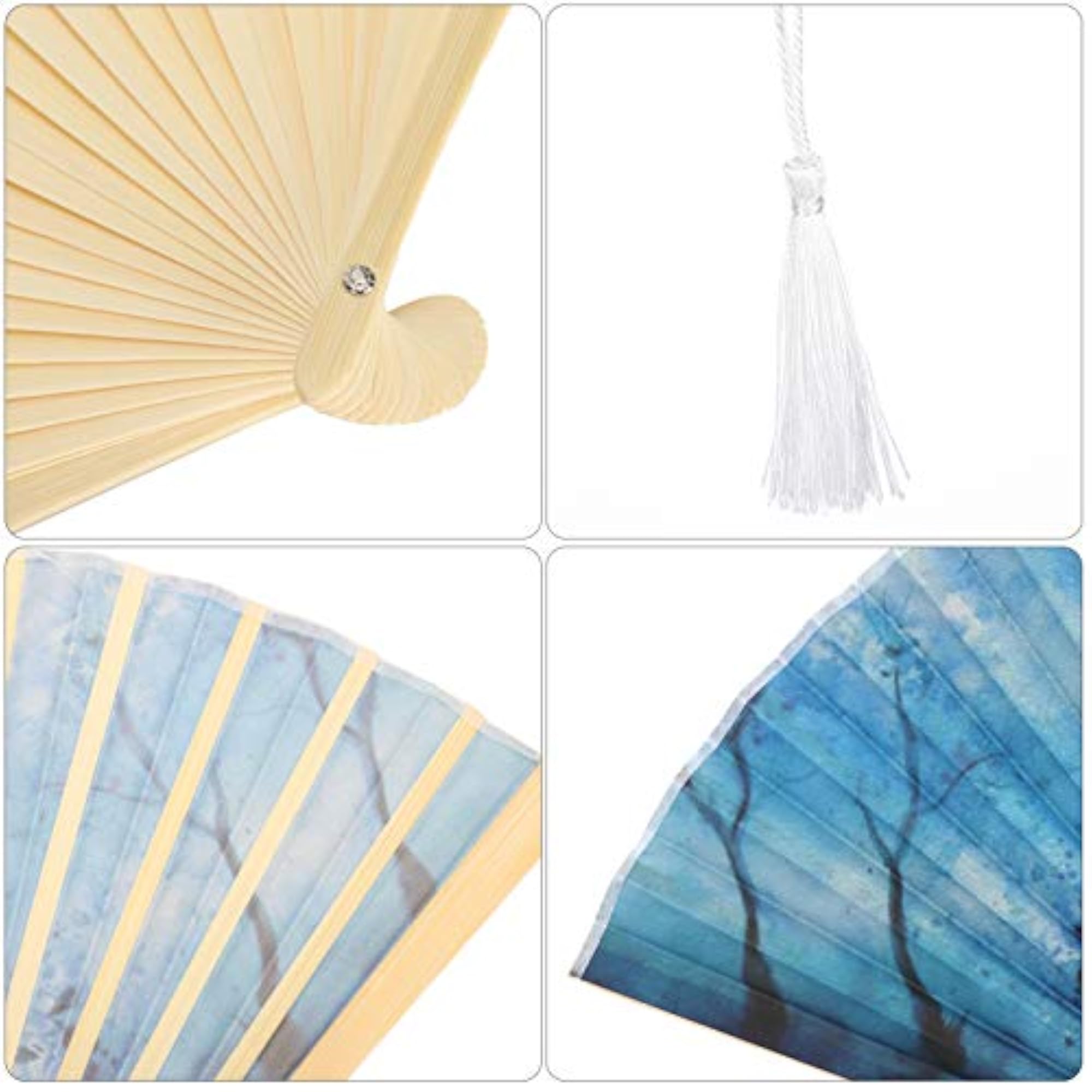 Beautiful Handheld Bamboo Fans for Weddings